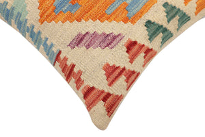 handmade Traditional Pillow Beige Rust Hand-Woven SQUARE 100% WOOL Hand woven turkish pillow2 x 2