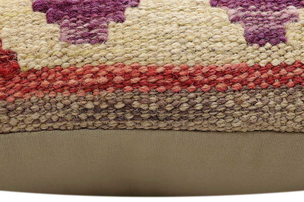 handmade Traditional Pillow Red Gray Hand-Woven SQUARE 100% WOOL Hand woven turkish pillow2 x 2