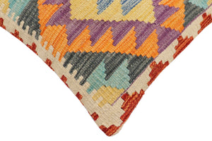 handmade Traditional Pillow Blue Rust Hand-Woven SQUARE 100% WOOL Hand woven turkish pillow2 x 2