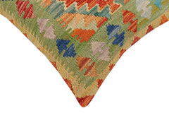 handmade Traditional Pillow Rust Blue Hand-Woven SQUARE 100% WOOL Hand woven turkish pillow2 x 2