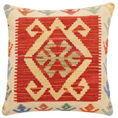 handmade Traditional Pillow Rust Beige Hand-Woven SQUARE 100% WOOL Hand woven turkish pillow2 x 2