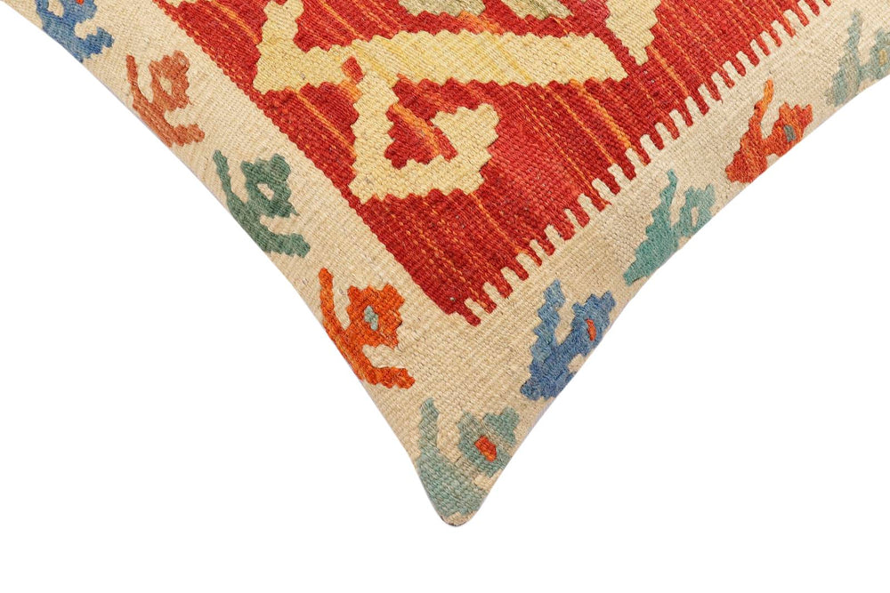 handmade Traditional Pillow Rust Beige Hand-Woven SQUARE 100% WOOL Hand woven turkish pillow2 x 2