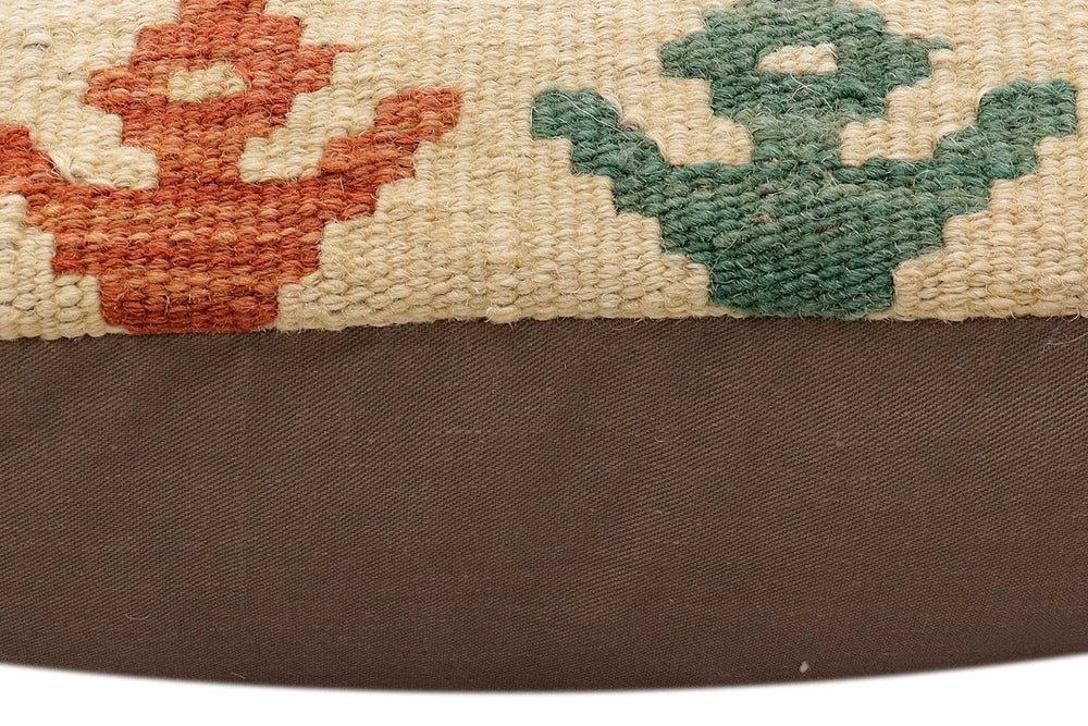 handmade Traditional Pillow Rust Beige Hand-Woven SQUARE 100% WOOL Hand woven turkish pillow2 x 2