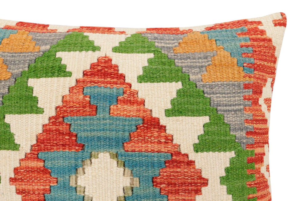 handmade Traditional Pillow Rust Blue Hand-Woven SQUARE 100% WOOL Hand woven turkish pillow2 x 2