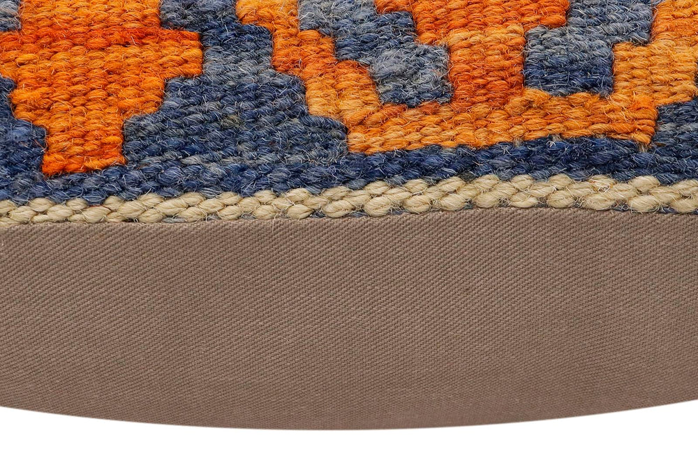 handmade Traditional Pillow Blue Rust Hand-Woven SQUARE 100% WOOL Hand woven turkish pillow2 x 2