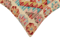 handmade Traditional Pillow Red Blue Hand-Woven SQUARE 100% WOOL  Hand woven turkish pillow  2 x 2