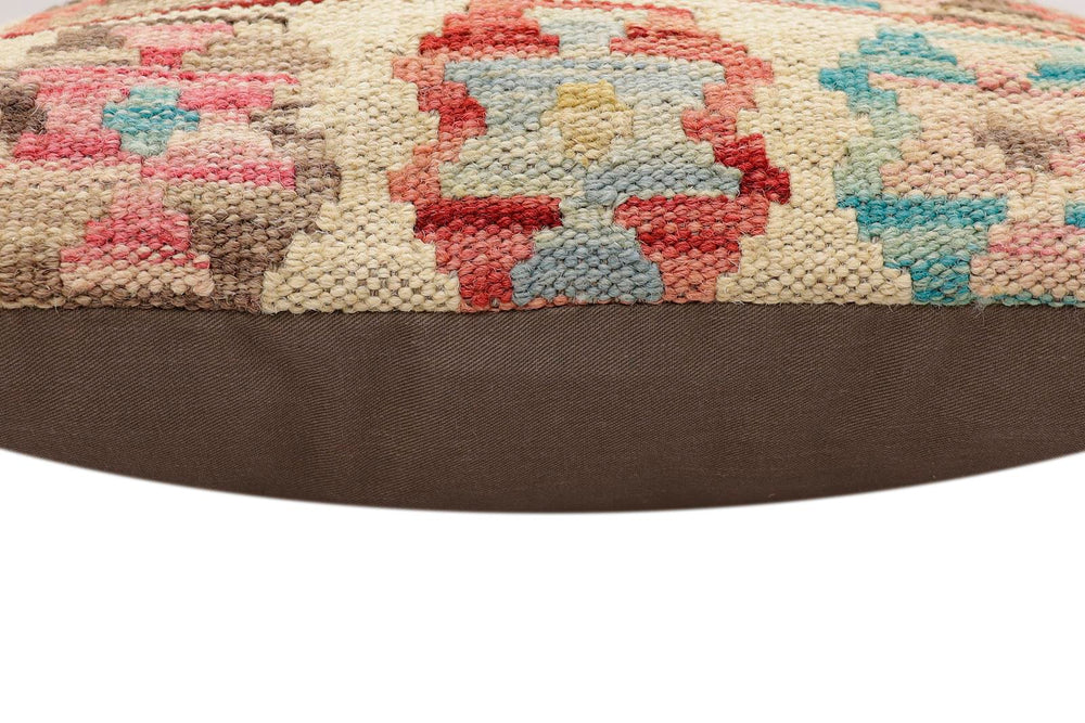 handmade Traditional Pillow Red Blue Hand-Woven SQUARE 100% WOOL  Hand woven turkish pillow  2 x 2