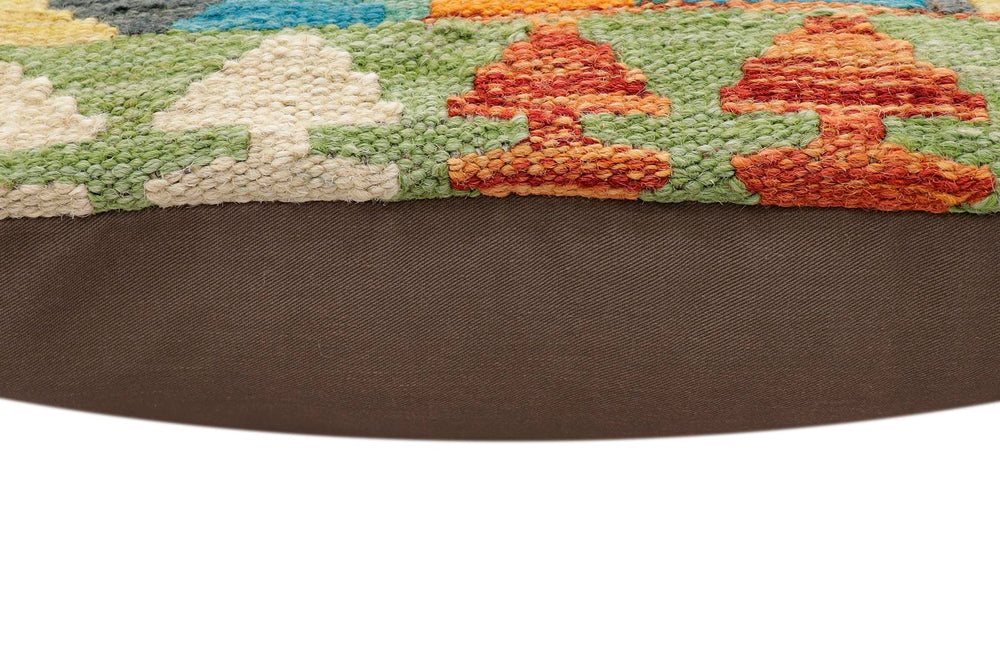 handmade Traditional Pillow Rust Blue Hand-Woven SQUARE 100% WOOL Hand woven turkish pillow2 x 2