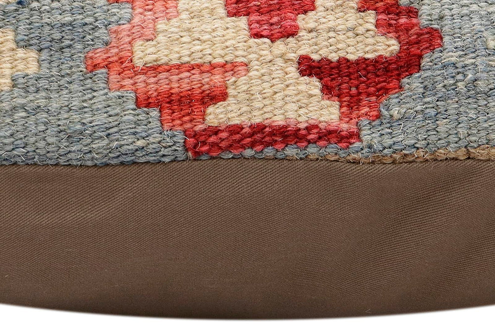 handmade Traditional Pillow Blue Red Hand-Woven SQUARE 100% WOOL Hand woven turkish pillow2 x 2