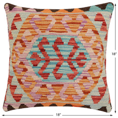 handmade Traditional Pillow Red Blue Hand-Woven SQUARE 100% WOOL Hand woven turkish pillow2 x 2
