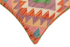 handmade Traditional Pillow Rust Blue Hand-Woven SQUARE 100% WOOL  Hand woven turkish pillow  2 x 2
