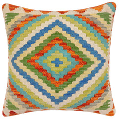 handmade Traditional Pillow Rust Beige Hand-Woven SQUARE 100% WOOL Hand woven turkish pillow2 x 2