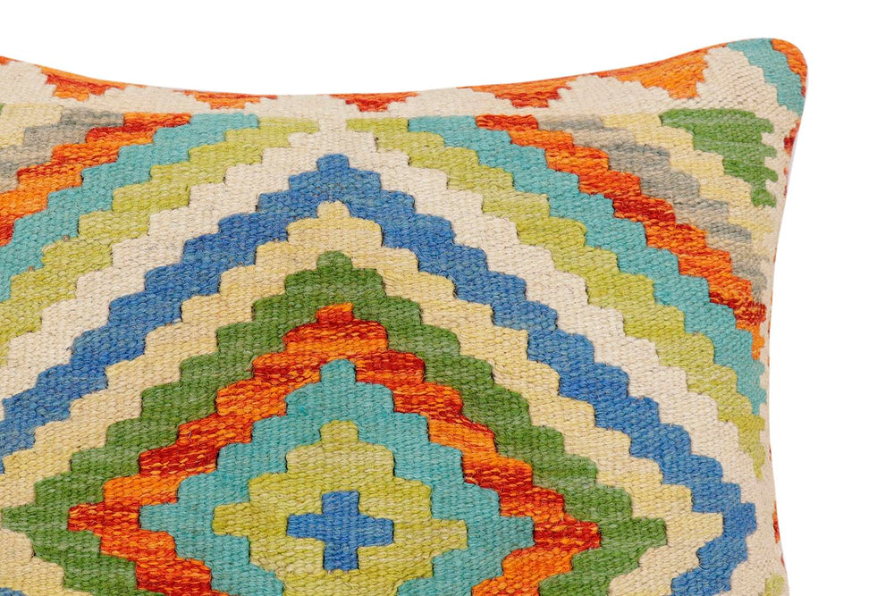 handmade Traditional Pillow Rust Beige Hand-Woven SQUARE 100% WOOL Hand woven turkish pillow2 x 2