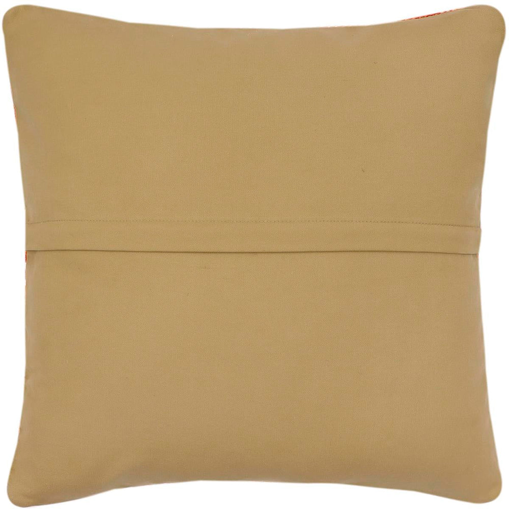 handmade Traditional Pillow Rust Beige Hand-Woven SQUARE 100% WOOL Hand woven turkish pillow2 x 2