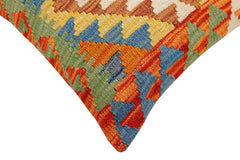 handmade Traditional Pillow Rust Blue Hand-Woven SQUARE 100% WOOL Hand woven turkish pillow2 x 2