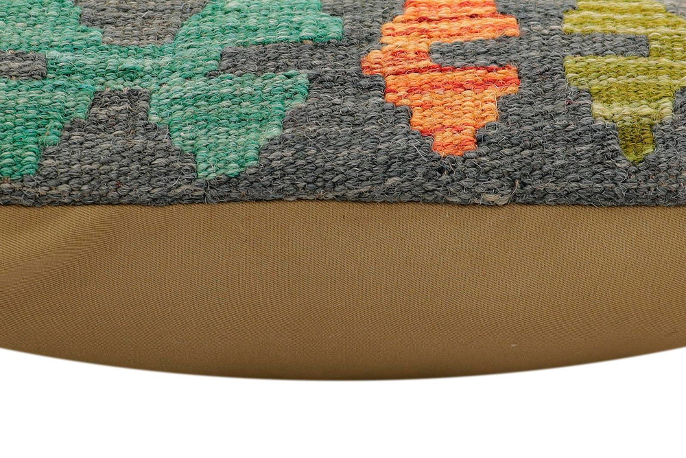 handmade Traditional Pillow Rust Charcoal Hand-Woven SQUARE 100% WOOL Hand woven turkish pillow2 x 2
