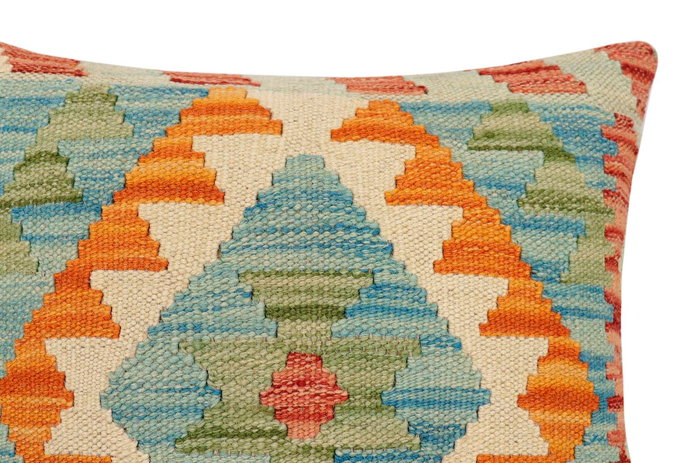 handmade Traditional Pillow Red Blue Hand-Woven SQUARE 100% WOOL Hand woven turkish pillow2 x 2