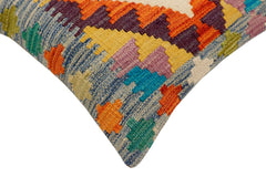 handmade Traditional Pillow Rust Blue Hand-Woven SQUARE 100% WOOL Hand woven turkish pillow2 x 2