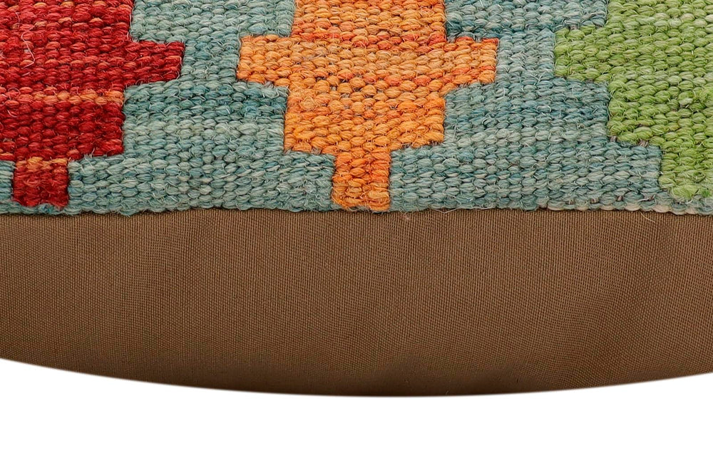 handmade Traditional Pillow Rust Blue Hand-Woven SQUARE 100% WOOL Hand woven turkish pillow2 x 2