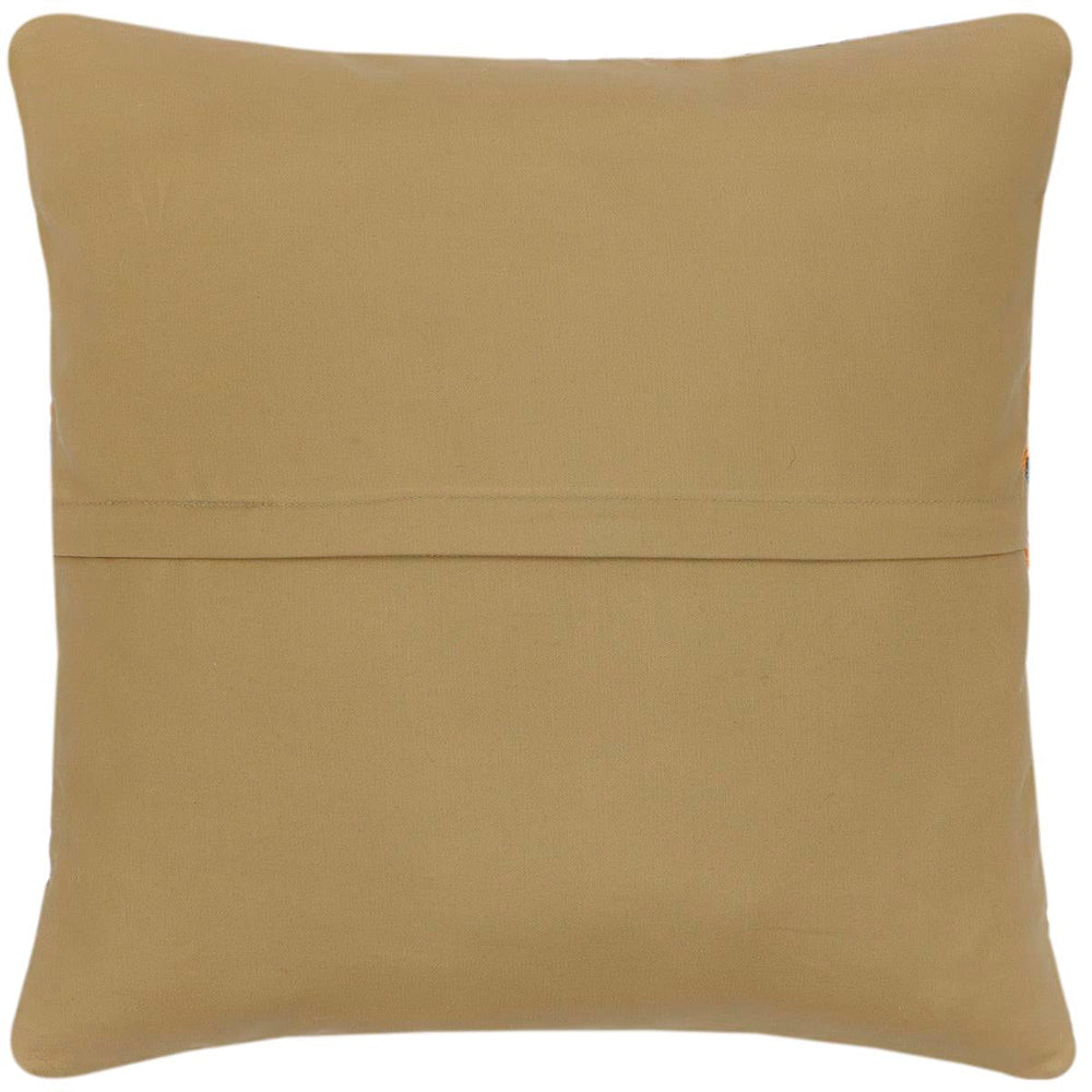 handmade Traditional Pillow Rust Blue Hand-Woven SQUARE 100% WOOL Hand woven turkish pillow2 x 2