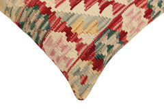 handmade Traditional Pillow Red Beige Hand-Woven SQUARE 100% WOOL Hand woven turkish pillow2 x 2