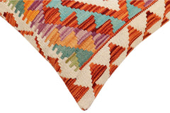 handmade Traditional Pillow Rust Blue Hand-Woven SQUARE 100% WOOL  Hand woven turkish pillow  2 x 2