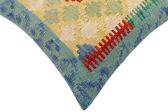 handmade Traditional Pillow Blue Red Hand-Woven SQUARE 100% WOOL Hand woven turkish pillow2 x 2