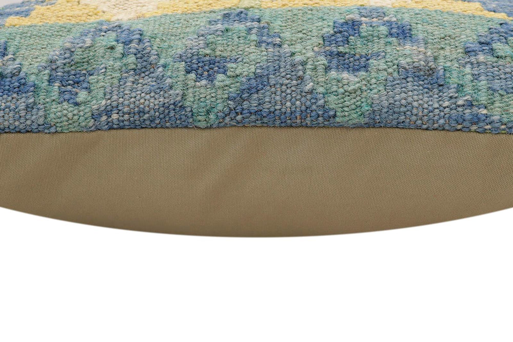 handmade Traditional Pillow Blue Red Hand-Woven SQUARE 100% WOOL Hand woven turkish pillow2 x 2