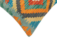 handmade Traditional Pillow Rust Blue Hand-Woven SQUARE 100% WOOL Hand woven turkish pillow2 x 2