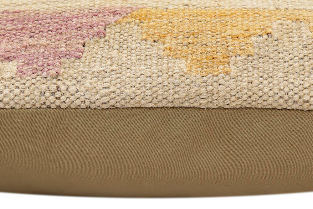 handmade Traditional Pillow Rust Blue Hand-Woven SQUARE 100% WOOL Hand woven turkish pillow2 x 2