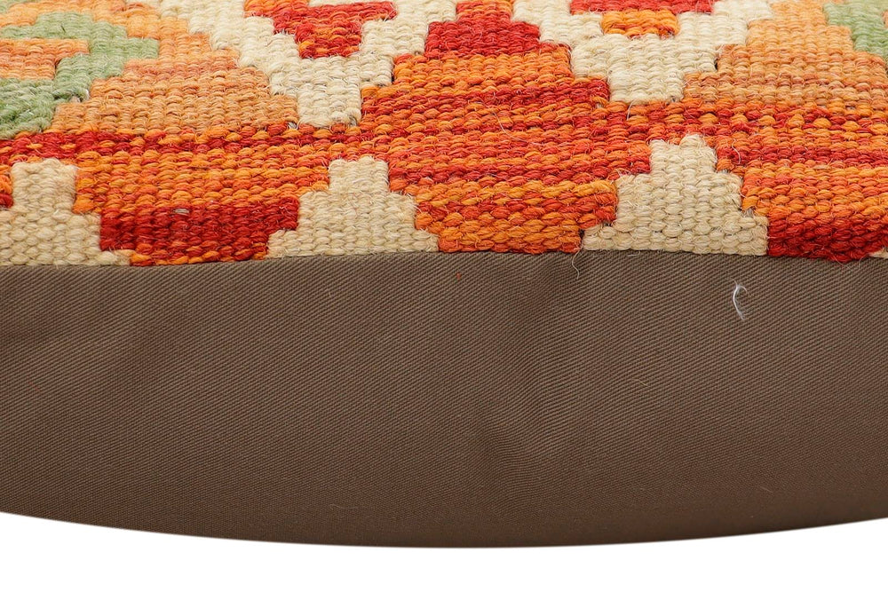 handmade Traditional Pillow Rust Blue Hand-Woven SQUARE 100% WOOL Hand woven turkish pillow2 x 2
