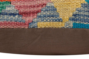 handmade Traditional Pillow Rust Blue Hand-Woven SQUARE 100% WOOL Hand woven turkish pillow2 x 2