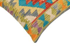 handmade Traditional Pillow Rust Blue Hand-Woven SQUARE 100% WOOL Hand woven turkish pillow2 x 2