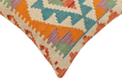handmade Traditional Pillow Rust Blue Hand-Woven SQUARE 100% WOOL Hand woven turkish pillow2 x 2