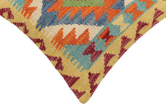 handmade Traditional Pillow Rust Blue Hand-Woven SQUARE 100% WOOL Hand woven turkish pillow2 x 2