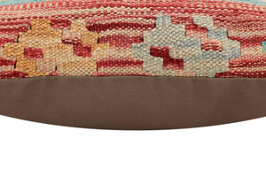 handmade Traditional Pillow Red Blue Hand-Woven SQUARE 100% WOOL Hand woven turkish pillow2 x 2
