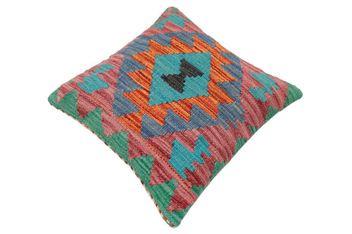 handmade Traditional Pillow Rust Blue Hand-made SQUARE 100% WOOL Hand woven turkish pillow2 x 2