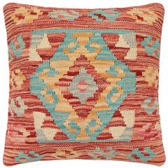 handmade Traditional Pillow Rust Blue Hand-made SQUARE 100% WOOL Hand woven turkish pillow2 x 2