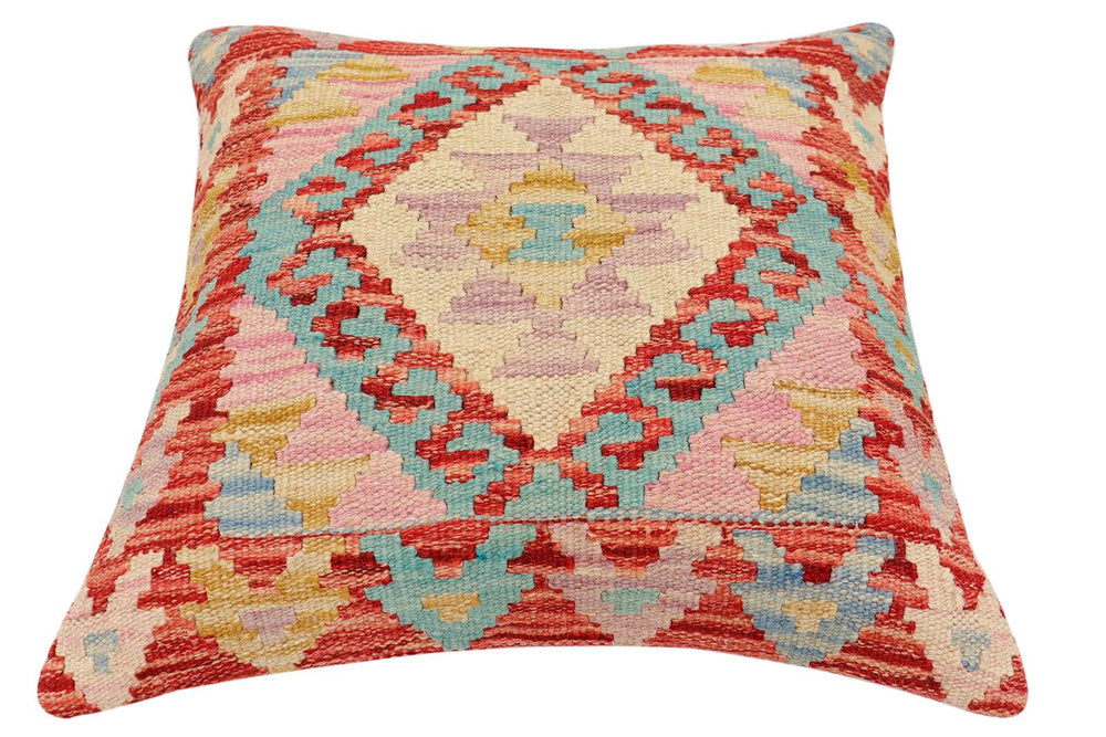 handmade Traditional Pillow Red Blue Hand-made SQUARE 100% WOOL Hand woven turkish pillow2 x 2
