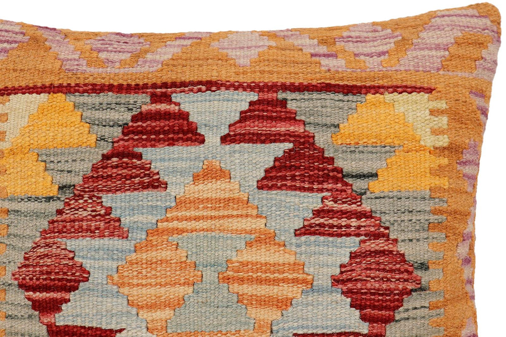handmade Traditional Pillow Red Blue Hand-Woven SQUARE 100% WOOL Hand woven turkish pillow2 x 2