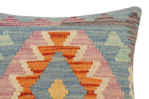 handmade Traditional Pillow Rust Blue Hand-Woven SQUARE 100% WOOL Hand woven turkish pillow2 x 2
