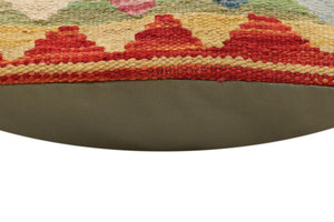handmade Traditional Pillow Rust Blue Hand-Woven SQUARE 100% WOOL  Hand woven turkish pillow  PILLOW