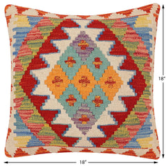 handmade Traditional Pillow Rust Beige Hand-Woven SQUARE 100% WOOL Hand woven turkish pillow2 x 2