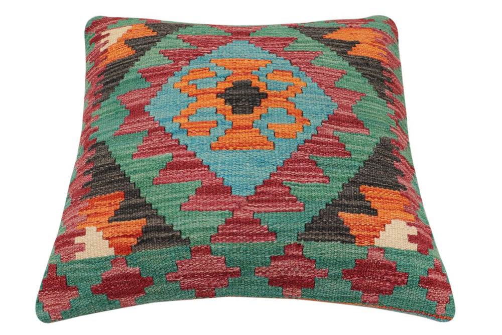 handmade Traditional Pillow Rust Red Hand-Woven SQUARE 100% WOOL Hand woven turkish pillow2 x 2