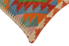 handmade Traditional Pillow Rust Blue Hand-Woven SQUARE 100% WOOL Hand woven turkish pillow2 x 2