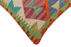 handmade Traditional Pillow Rust Blue Hand-Woven SQUARE 100% WOOL Hand woven turkish pillow2 x 2