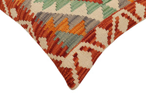 handmade Traditional Pillow Rust Blue Hand-Woven SQUARE 100% WOOL Hand woven turkish pillow2 x 2