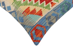 handmade Traditional Pillow Rust Blue Hand-Woven SQUARE 100% WOOL Hand woven turkish pillow2 x 2