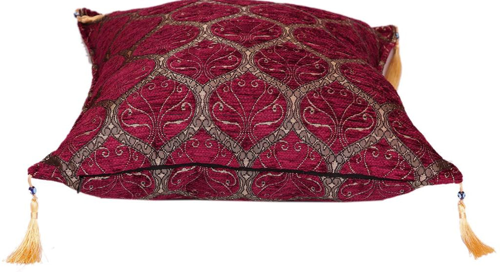 handmade Geometric Pillow Burgundy Grey Handmade RECTANGLE throw pillow 2 x 2