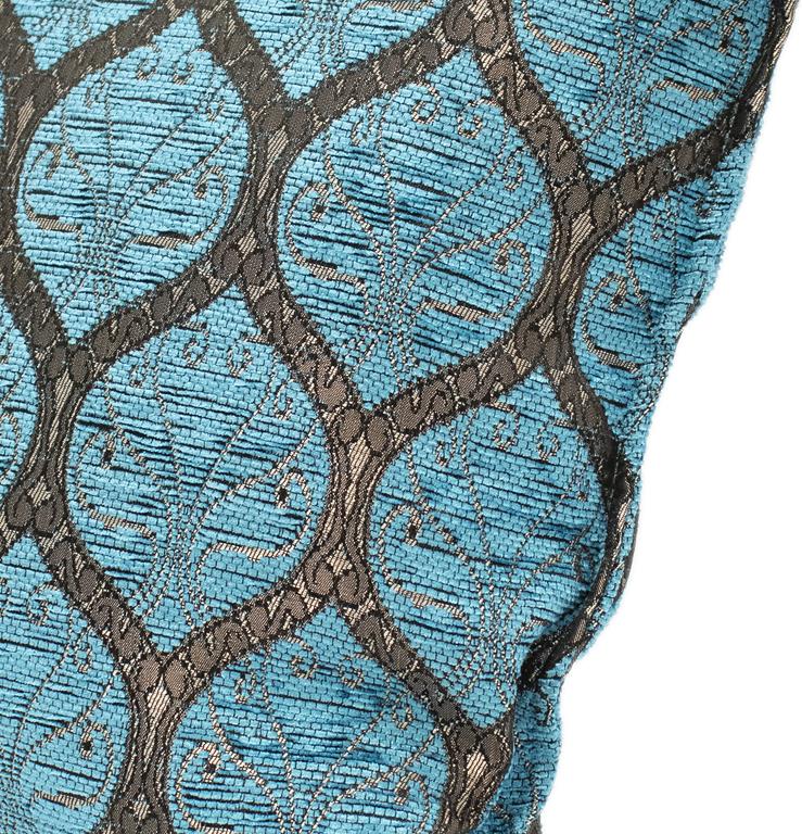 handmade Geometric Pillow Turquoise Grey Handmade RECTANGLE throw pillow 2 x 2